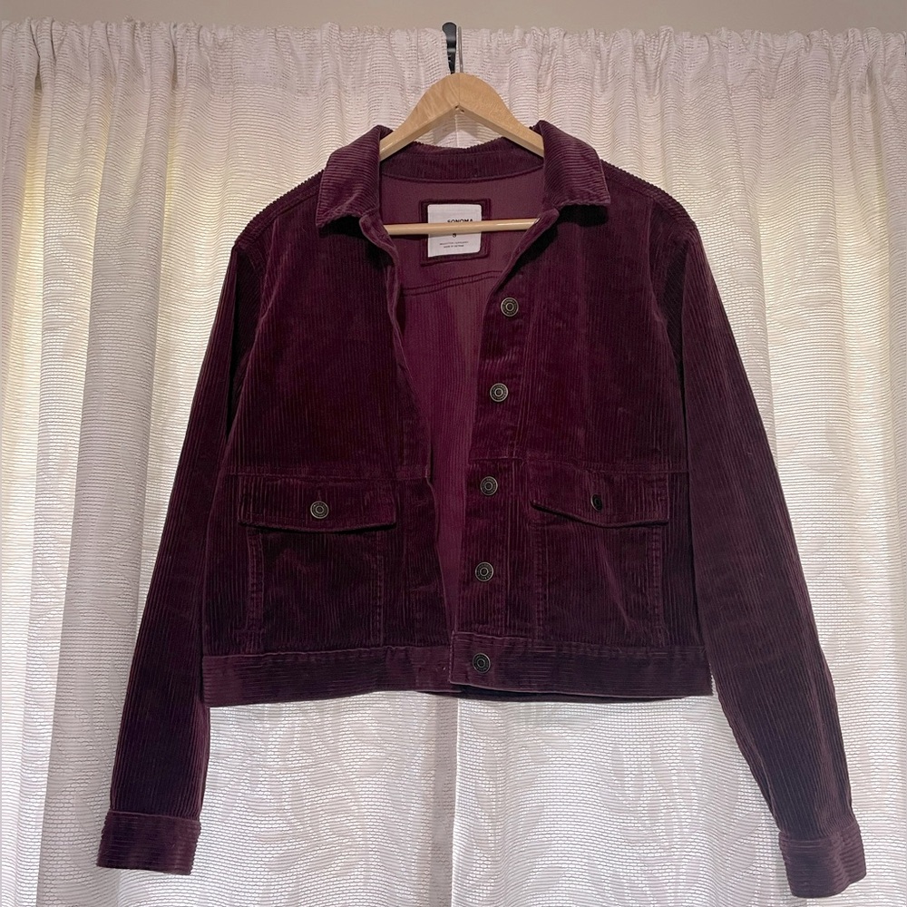 Burgundy Corduroy Jacket Sonoma Size S